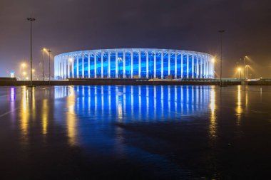 Nijniy Novgorod ışıklı stadyumda görünümünü