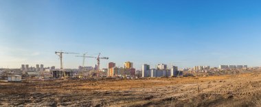 Bir konut mikrobölgesinin şantiye panoraması