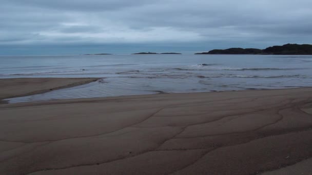 Ondas Maré Correm Terra Crepúsculo Noite Costa Oceano Ártico Península — Vídeo de Stock