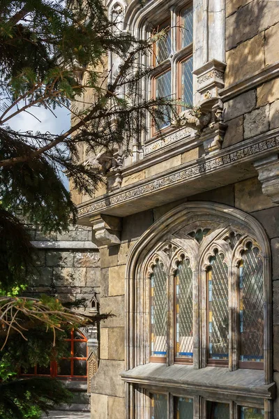 Castle windows lit by the sun — Stock Photo, Image