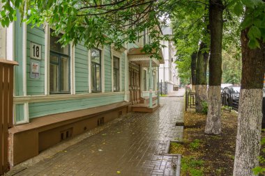 Nizhny Novgorod şehri, Nizhny Novgorodregion / Rusya - Temmuz 09 2019: Avdotya Skvortsova 'nın dul eşinin evi