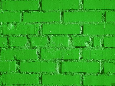 Güzel parlak yeşil tuğla duvar.
