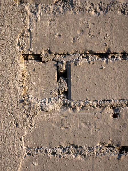 Trozo Estuco Una Pared Ladrillo Marrón —  Fotos de Stock