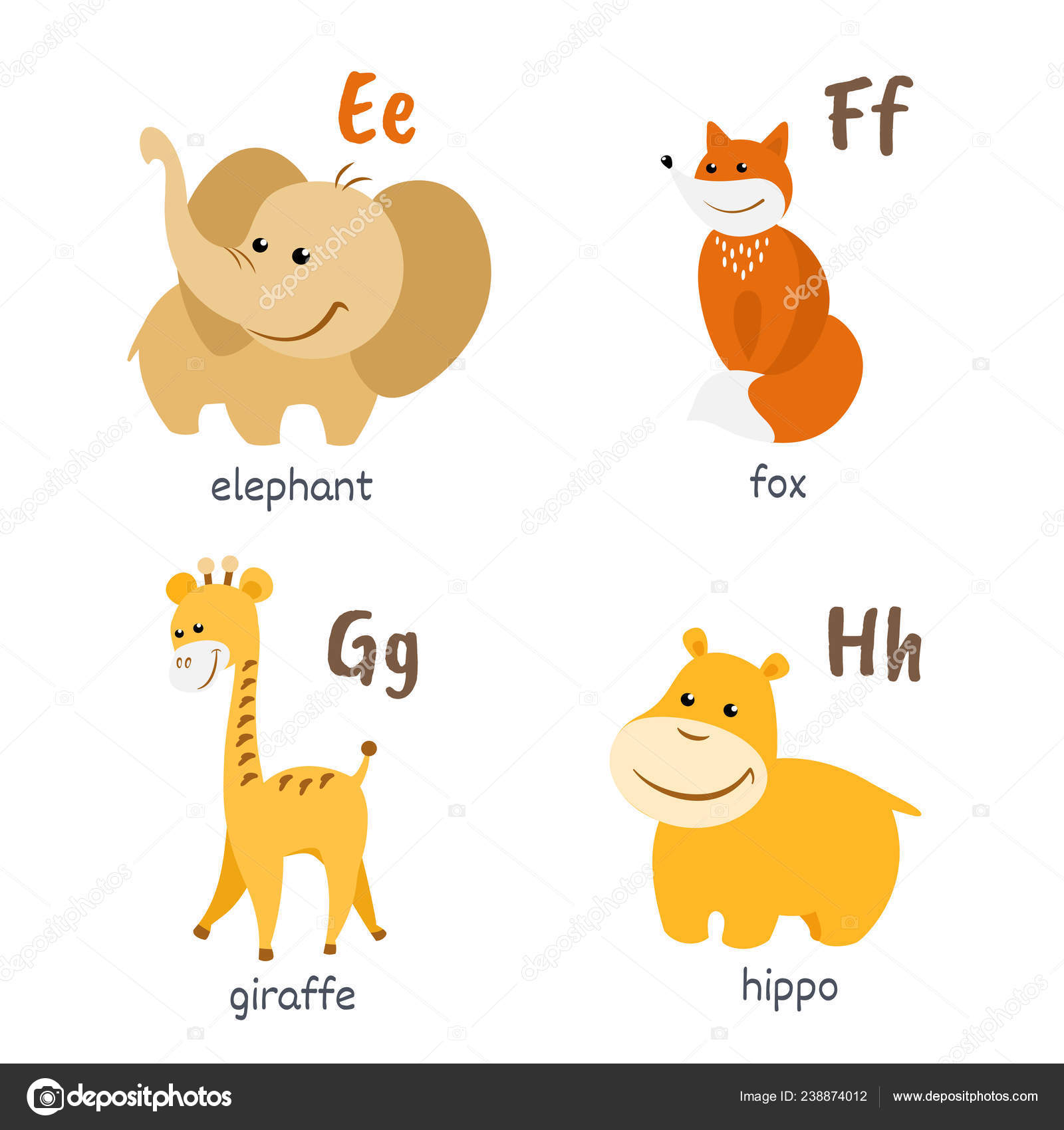 Hippo Food Kawaii Character Set Vector Download