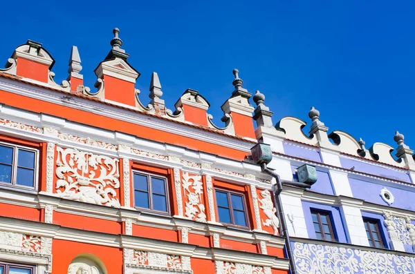 Detalhes Casas Zamosc Polônia — Fotografia de Stock