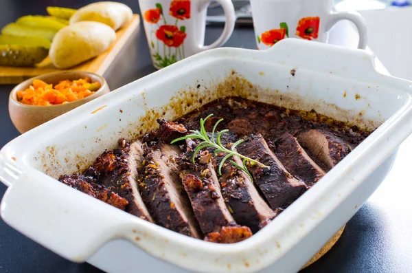 Arrosto Cinghiale Fatto Casa Forma Cottura — Foto Stock