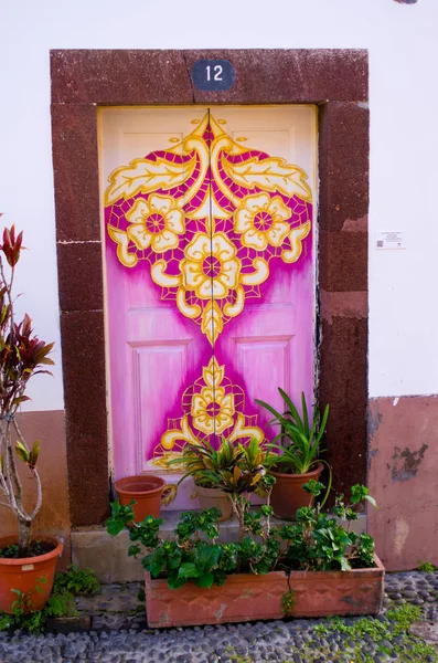 Фуншал Остров Мэдисон Португалия Мая 2017 Года Разноцветные Двери Двери — стоковое фото
