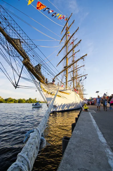 Szczecin Lengyelország Augusztus 2017 Magas Hajók Versenyek Nemzetközi Rendezvény Vitorlás — Stock Fotó