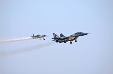 Radom, Polonya - 26 Ağustos 2017: Airshow Radom. Orta Avrupa'nın en ünlü havacılık olaylardan biri.