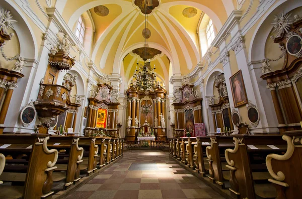 Osieczna Polska Czerwiec 2016 Wnętrze Kościoła Kościół Jednonawowy Barokowy Świętego — Zdjęcie stockowe