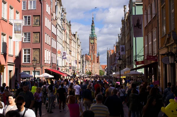 Dlugi Targ Street em Gdansk, Polônia — Fotografia de Stock