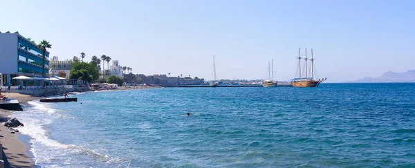 Panorama do porto na cidade de Kos, Grécia — Fotografia de Stock