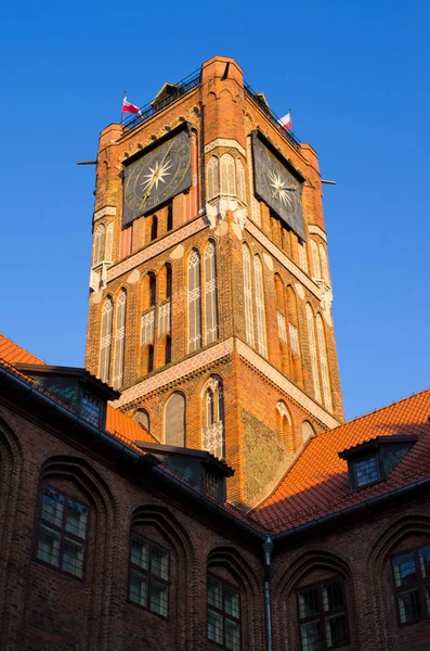 ポーランド、トランの市庁舎の塔 — ストック写真
