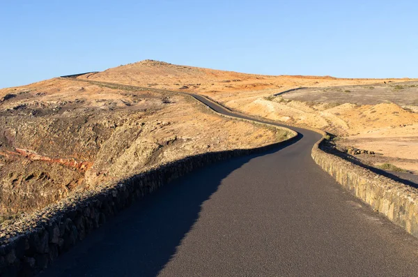 Estrada Negra Ilha Vulcânica Lanzarote Espanha — Fotografia de Stock