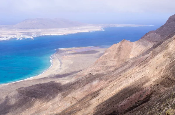 Playa Risco Rodeada Acantilados Lanzarote España — Foto de Stock