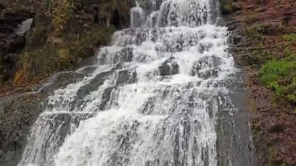 Dzhurinskiy Falls Grootste Vlakte Waterval Oekraïne — Stockvideo