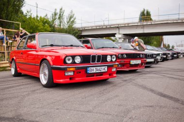 Kiev, Ukrayna - 7 Ağustos 2017: Bmw e30 Sergisi.