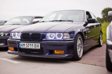 Kiev, Ukrayna - 7 Ağustos 2017: Bmw e36 Sergisi.