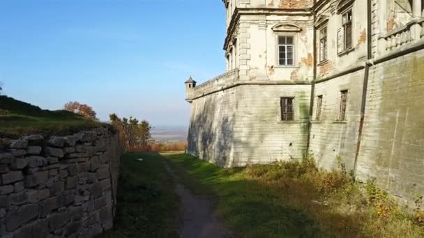 Torre Vigia Velho Castelo Pidhirtsi Elementos Arquitectónicos Antigo Castelo Ucrânia — Vídeo de Stock