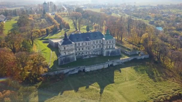Altes Pidhirtsi Schloss Ukrainisch Blick Auf Die Burg Aus Der — Stockvideo