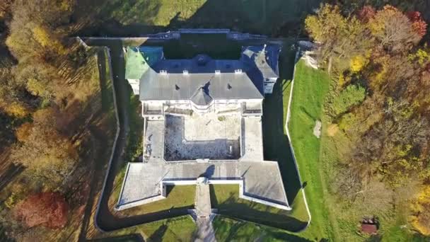 Blick Von Oben Auf Die Alte Burg Pidhirtsi Lviv Region — Stockvideo