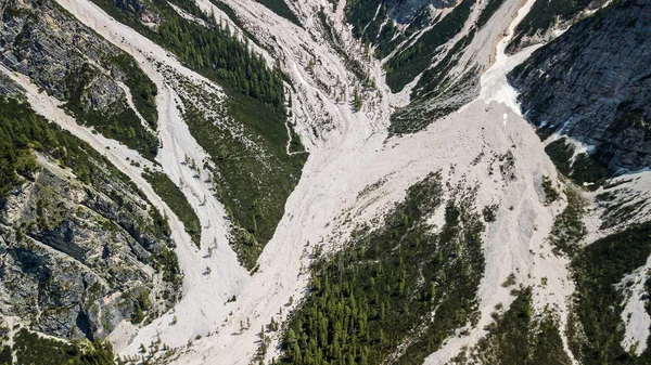 Повітряний Вид Мулу Снігом Високо Альпійських Горах — стокове фото