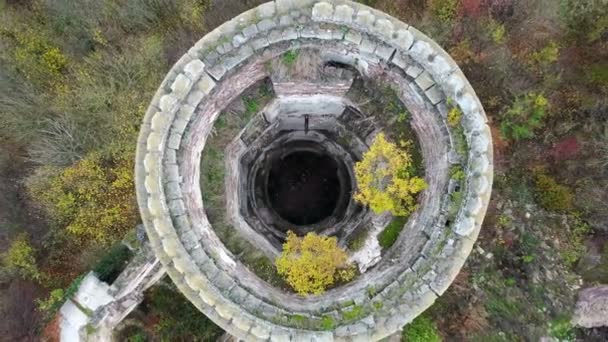 Вид Сверху Разрушенные Башни Червоногородского Замка Украина — стоковое видео