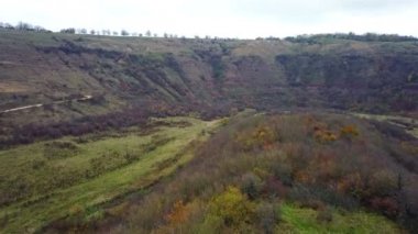 Havadan görünümü Cervone sistemi. Ternopil bölgesi. Ukrayna. Sonbahar manzara