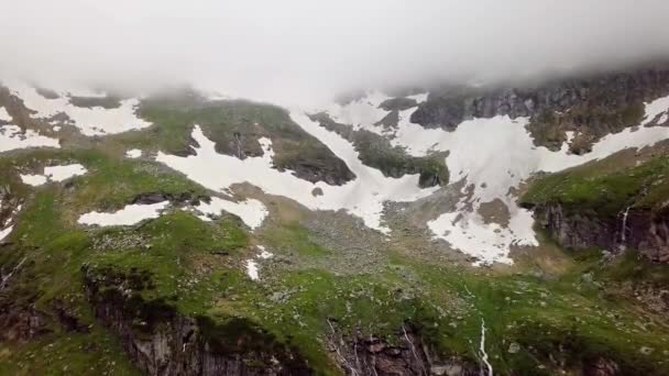 Luchtfoto Van Met Sneeuw Bedekte Hooglanden Van Alpen Oostenrijk — Stockvideo