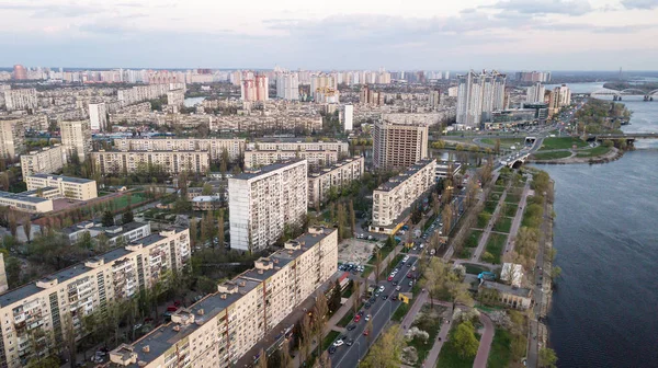 Luchtfoto Van Residentiële Gebouwen Kiev Oekraïne — Stockfoto