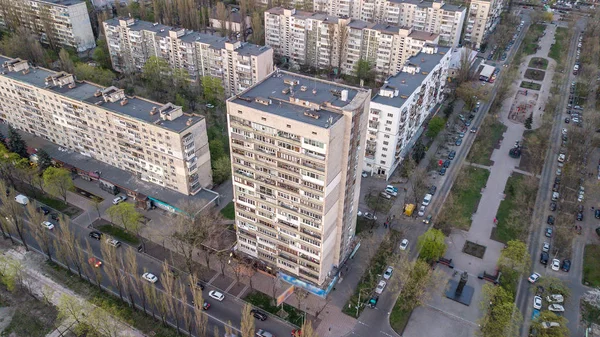 Kiev Ukrayna Konut Binaların Havadan Görünümü — Stok fotoğraf