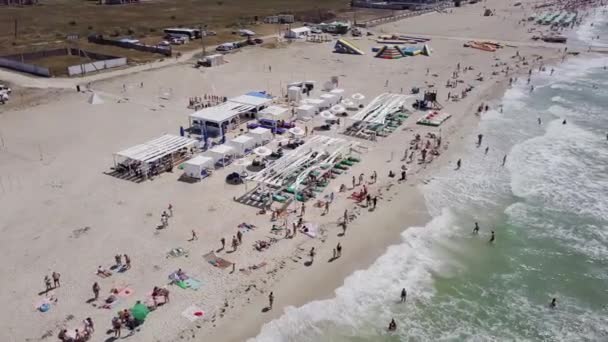 Eisenhafen Ukraine Juni 2018 Luftaufnahme Eines Luxuriösen Erholungsgebietes Sandstrand Und — Stockvideo