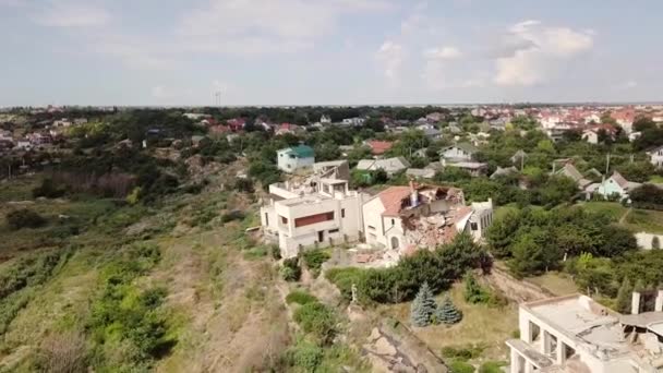 Luchtfoto Van Gevolgen Van Aardverschuivingen Chernomorsk Oekraïne — Stockvideo