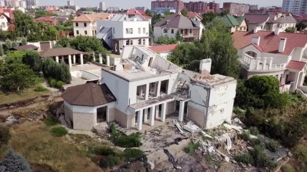 Vue Aérienne Des Conséquences Glissement Terrain Tchernomorsk Ukraine — Video