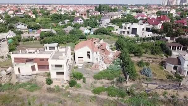 Flygfoto Över Konsekvenserna Jordskredet Chernomorsk Ukraina — Stockvideo