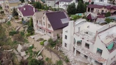 Chernomorsk, Ukrayna heyelan sonuçları havadan görünümü