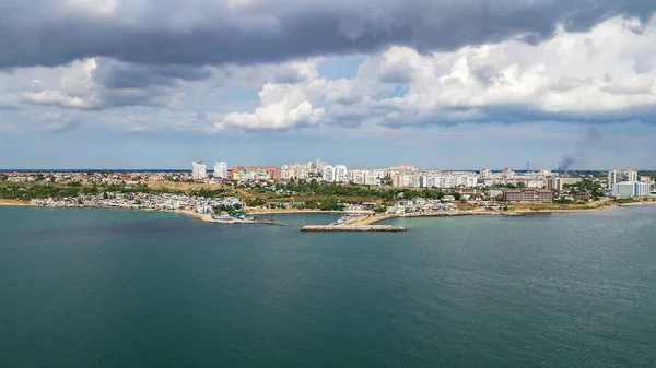 Luchtfoto Van Stad Buurt Van Zwarte Zee — Stockfoto