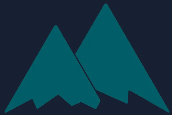 Blaue Berge Flaches Symbol Auf Blauem Hintergrund — Stockfoto