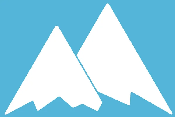 White Mountains Flat Icon Blue Background — Stock Photo, Image