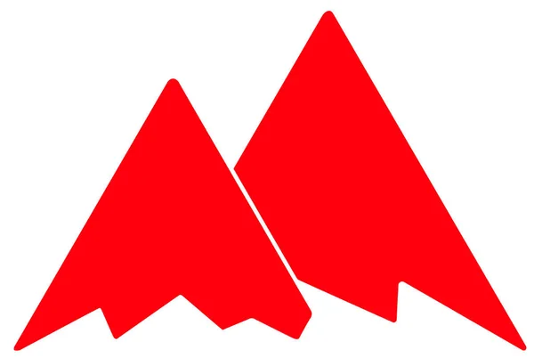 Rote Berge Flaches Symbol Auf Weißem Hintergrund — Stockfoto