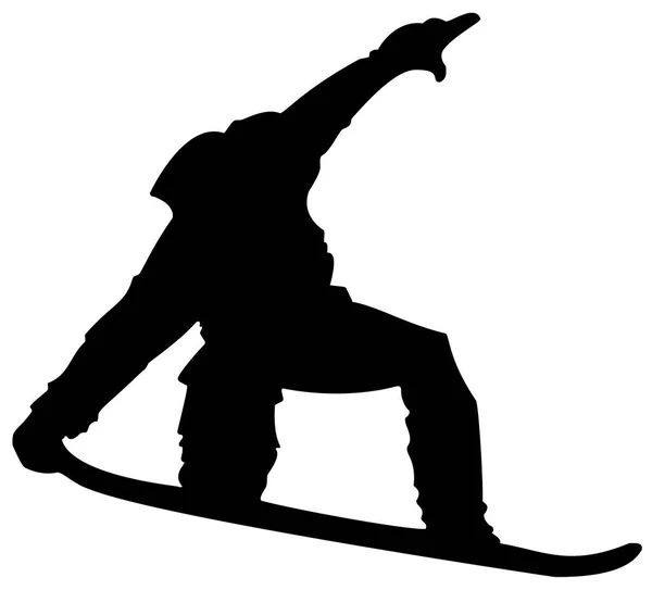 Snowboarder Czarny Płaski Ikona Białym Tle — Zdjęcie stockowe