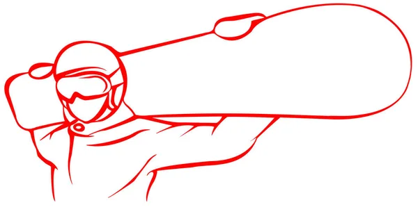 Червоний Сноубордист Плоский Значок Білому Тлі Червоний Снігоприбиральник Плоска Піктограма — стокове фото