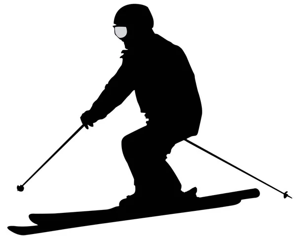 Rote Skifahrer Flache Ikone Auf Weißem Hintergrund — Stockfoto