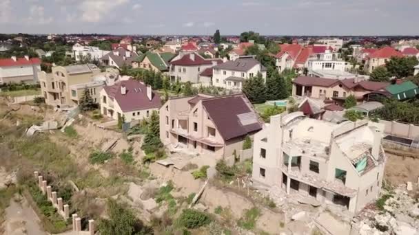 Kuşbakışı Bir Heyelan Şehrin Chernomorsk Ukrayna Nın Sonuçları — Stok video