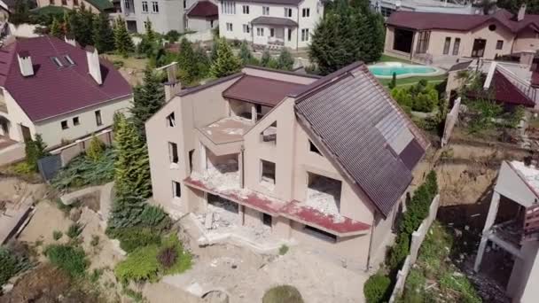 Vista Visão Panorâmica Das Consequências Deslizamento Terra Cidade Chernomorsk Ucrânia — Vídeo de Stock