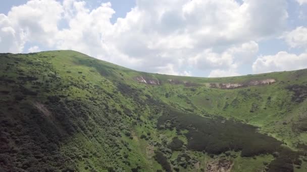 Vue Aérienne Sur Paysage Montagneux Estival Carpates Ukraine — Video