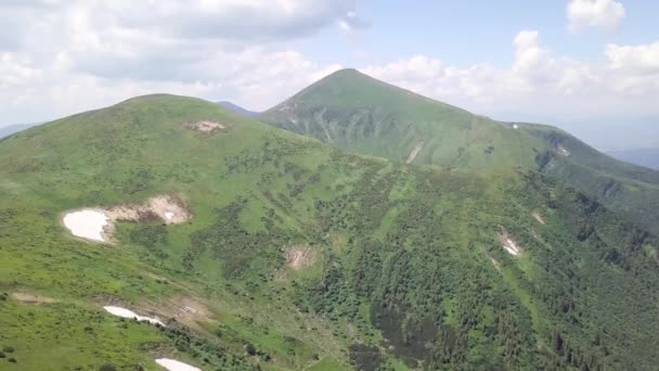 Luchtfoto Van Het Berglandschap Van Zomer Karpaten Oekraïne — Stockvideo