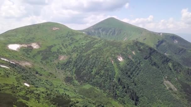 Vue Aérienne Paysage Montagneux Estival Carpates Ukraine — Video