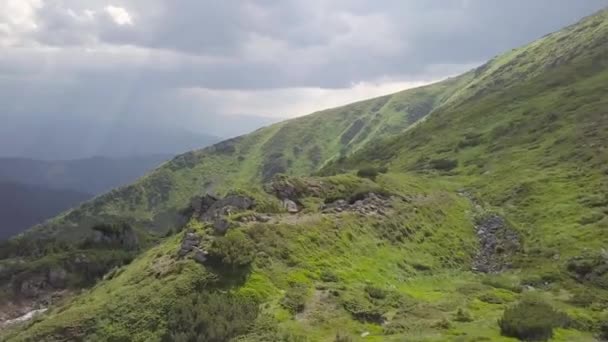 Bird Eye View Mountain Ranges Carpathians Ukraine — Stock Video