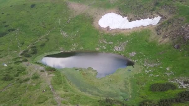 喀尔巴泰山脉高地湖泊 Nesamovyte 的鸟图 乌克兰 — 图库视频影像